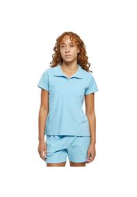 Pływanie kobiet w polo Urban Classics. Typ kołnierza: polo. Kolor: niebieski. Materiał: polar. Sezon: lato. Styl: sportowy #1