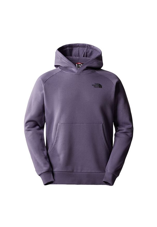 Bluza The North Face Raglan Redbox 0A2ZWUN141 - fioletowa. Okazja: na co dzień. Typ kołnierza: kaptur. Kolor: fioletowy. Materiał: bawełna. Długość rękawa: raglanowy rękaw. Styl: casual, klasyczny, sportowy