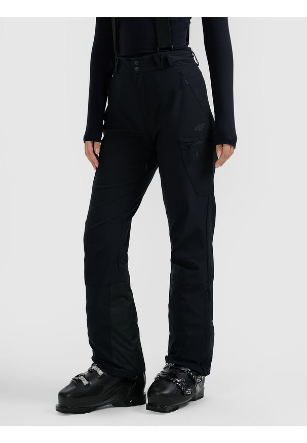 4f - 4F Spodnie narciarskie membrana 10000 damskie - czarne XXL. Stan: podwyższony. Kolor: czarny. Materiał: materiał. Wzór: gładki. Sezon: zima. Sport: narciarstwo
