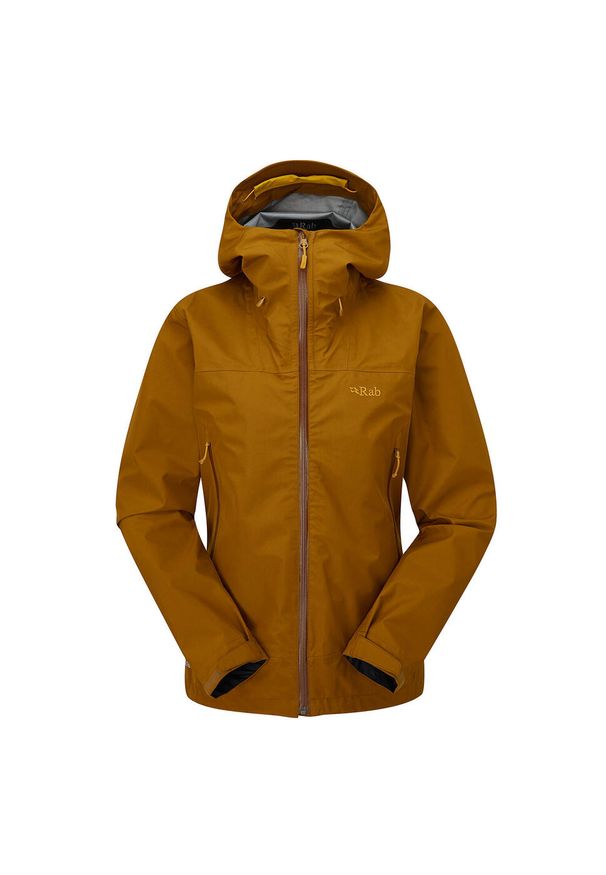 Kurtka przeciwdeszczowa damska Rab Namche GTX Jacket z kapturem. Typ kołnierza: kaptur. Kolor: brązowy