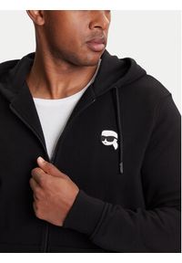 Karl Lagerfeld - KARL LAGERFELD Bluza 705040 553910 Czarny Regular Fit. Typ kołnierza: dekolt w karo. Kolor: czarny. Materiał: bawełna #4