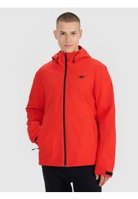 4f - 4F Kurtka przejściowa membrana 5000 męska - czerwona S. Okazja: na co dzień. Typ kołnierza: kaptur. Kolor: czerwony. Materiał: dzianina, syntetyk, materiał, tkanina. Wzór: gładki. Styl: klasyczny, casual, sportowy #1