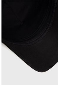 Guess Czapka bawełniana dziecięca kolor czarny z aplikacją. Kolor: czarny. Materiał: bawełna. Wzór: aplikacja #3