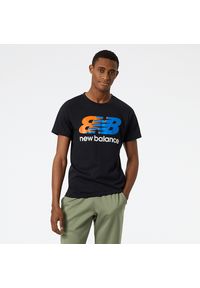 Koszulka New Balance MT11071BM - czarna. Kolor: czarny. Materiał: materiał, poliester, bawełna. Długość rękawa: krótki rękaw. Długość: krótkie. Sport: bieganie, fitness