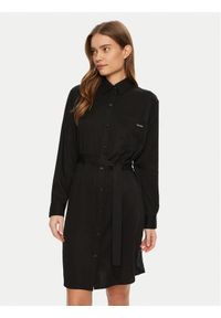 Calvin Klein Jeans Sukienka koszulowa J20J224819 Czarny Regular Fit. Kolor: czarny. Materiał: lyocell. Typ sukienki: koszulowe #1