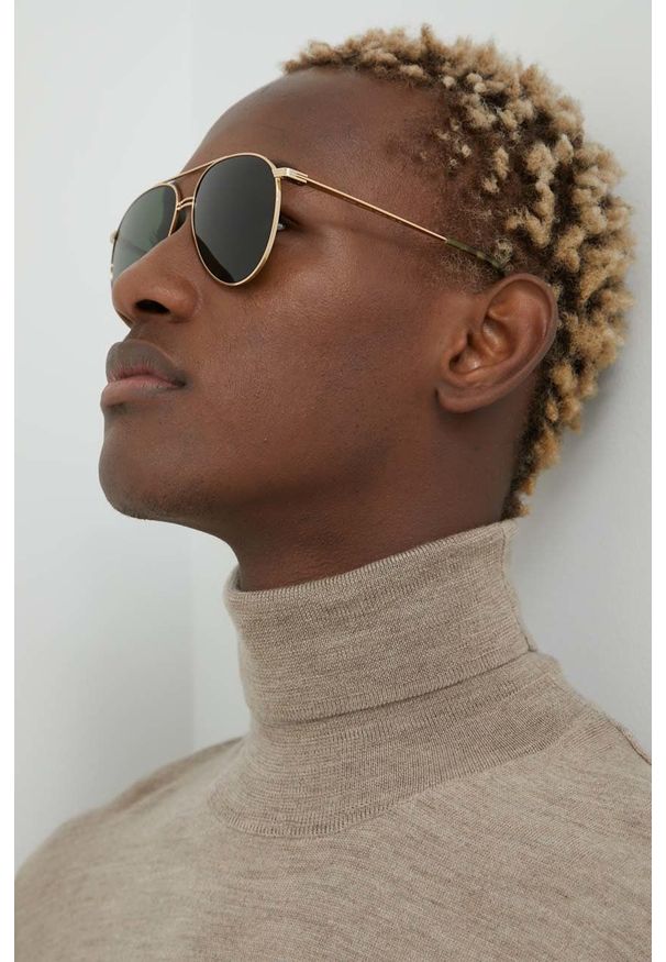 Burberry okulary przeciwsłoneczne męskie kolor złoty. Kolor: złoty