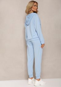 Renee - Jasnoniebieski Komplet Dresowy z Bluzą z Kapturem i Spodniami z Gumką w Pasie Typu Jogger Tellgana. Kolor: niebieski. Materiał: dresówka #3
