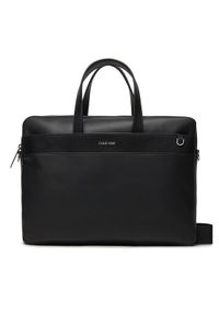 Calvin Klein Torba na laptopa Ck Est. Pu Laptop Bag K50K511864 Czarny. Kolor: czarny. Materiał: skóra