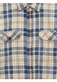 Big-Star - Koszula męska bawełniana w kratę beżowo-granatowa Kolisew 800. Kolor: beżowy. Materiał: bawełna. Długość rękawa: długi rękaw. Długość: długie. Wzór: kratka. Styl: vintage, elegancki #2