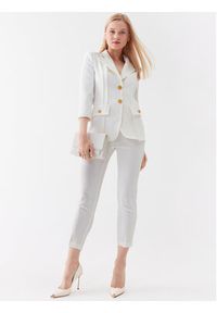 Elisabetta Franchi Spodnie materiałowe PA-080-32E2-V350 Biały Slim Fit. Kolor: biały. Materiał: syntetyk