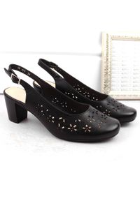 Sandały damskie pełne ażurowe czarne Sergio Leone SK179. Kolor: czarny. Wzór: ażurowy #2