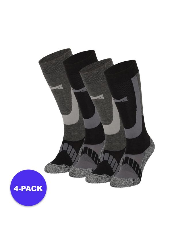 XTREME - Skarpety narciarskie unisex 4 szt.. Kolor: czarny. Materiał: akryl, wełna, poliamid. Sport: narciarstwo