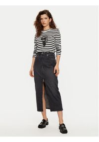 Karl Lagerfeld - KARL LAGERFELD Bluzka A1W17137 Czarny Regular Fit. Typ kołnierza: dekolt w karo. Kolor: czarny. Materiał: bawełna #2