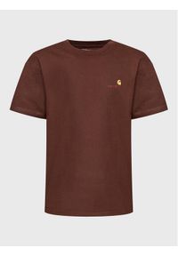 Carhartt WIP T-Shirt American Script I029956 Brązowy Regular Fit. Kolor: brązowy. Materiał: bawełna #1