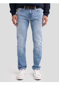 Big-Star - Jeansy męskie dopasowane jasnoniebieskie Terry Slim 252. Okazja: na co dzień. Stan: obniżony. Kolor: niebieski. Styl: casual #1