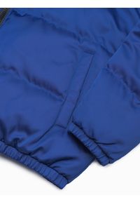 Ombre Clothing - Kurtka męska pikowana - niebieska V1 - Rozmiar: XL. Kolor: niebieski. Materiał: poliester. Sezon: zima #3