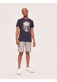 Diverse - Krótkie spodenki męskie PREM SHORTS W426 - szary - Rozmiar: 31. Kolor: szary. Materiał: elastan, bawełna. Długość: krótkie. Wzór: melanż