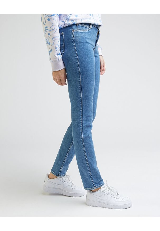 Lee - LEE ELLY DAMSKIE SPODNIE JEANSOWE JEANSY DŻINS SHREDDER BLUE L305GUB35 112330545