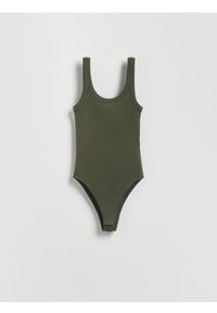 Reserved - Bawełniane body - jasny zielony. Kolor: zielony. Materiał: bawełna