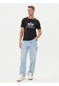 Alpha Industries T-Shirt Basic T-Shirt 100501 Czarny Regular Fit. Kolor: czarny. Materiał: bawełna