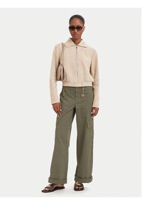 MICHAEL Michael Kors Spodnie cargo MT631013X6 Beżowy ciemny Wide Leg. Kolor: beżowy. Materiał: bawełna #4