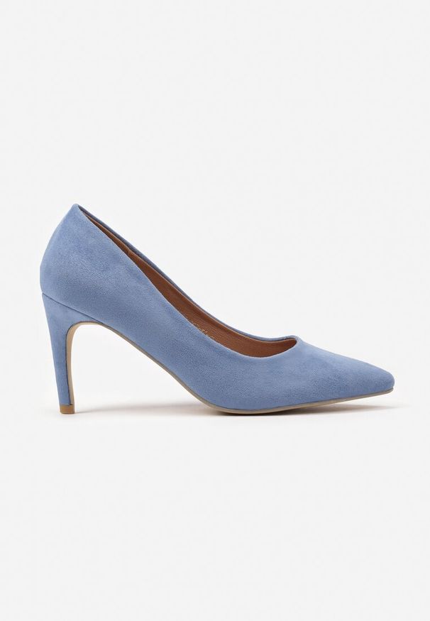 Renee - Jasnoniebieskie Casualowe Szpilki Vices z Wkładką ze Skóry Naturalnej Cleinae. Okazja: na co dzień. Kolor: niebieski. Materiał: skóra. Obcas: na szpilce. Styl: casual. Wysokość obcasa: średni