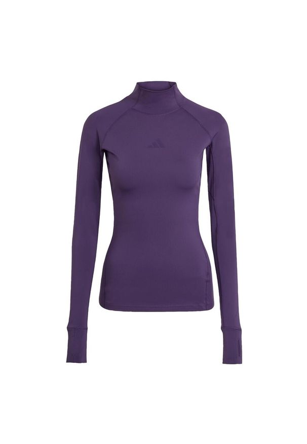 Adidas - Koszulka z długim rękawem adidas Techfit COLD.RDY. Kolor: fioletowy. Długość rękawa: długi rękaw. Technologia: Techfit (Adidas). Długość: długie. Sport: fitness