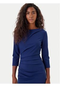 Rinascimento Sukienka koktajlowa CFC0126154003 Granatowy Slim Fit. Kolor: niebieski. Materiał: syntetyk. Styl: wizytowy