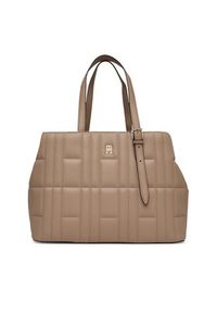 TOMMY HILFIGER - Tommy Hilfiger Torebka Th Feminine Tote AW0AW17452 Beżowy. Kolor: beżowy. Materiał: skórzane #4