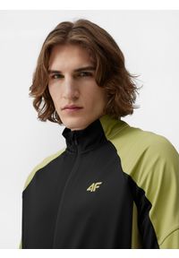 4f - 4F Bluza treningowa rozpinana bez kaptura męska 3XL. Typ kołnierza: bez kaptura. Kolor: czarny. Materiał: dzianina, materiał. Długość rękawa: raglanowy rękaw
