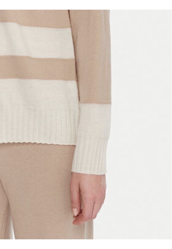 United Colors of Benetton - United Colors Of Benetton Sweter 102HE203V Beżowy Boxy Fit. Kolor: beżowy. Materiał: syntetyk