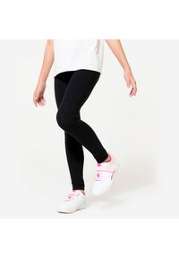 DOMYOS - Legginsy dziecięce Domyos. Kolor: czarny. Materiał: bawełna, materiał, elastan