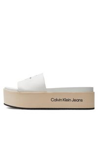 Calvin Klein Jeans Klapki Flatform Sandal Met YW0YW01036 Écru