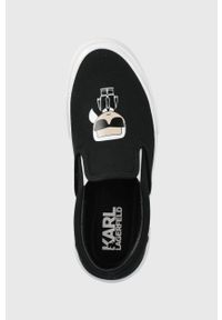 Karl Lagerfeld tenisówki KAMPUS III damskie kolor czarny. Nosek buta: okrągły. Kolor: czarny. Materiał: guma