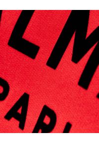 Balmain - BALMAIN - Czerwona bluza z logo. Kolor: czerwony. Materiał: bawełna. Długość rękawa: długi rękaw. Długość: długie. Styl: elegancki #5