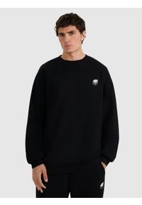 4f - 4F Bluza dresowa nierozpinana bez kaptura męska - czarna XS. Okazja: na co dzień. Typ kołnierza: bez kaptura. Kolor: czarny. Materiał: dresówka. Styl: casual #1