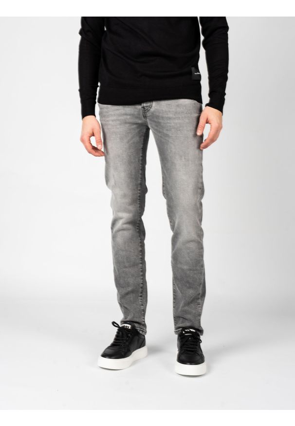 John Richmond Jeansy "Sid" | RMA22268JE | Mężczyzna | Szary. Okazja: na co dzień. Kolor: szary. Wzór: aplikacja, nadruk. Styl: casual