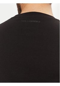 Karl Lagerfeld - KARL LAGERFELD T-Shirt 755426 551242 Czarny Regular Fit. Typ kołnierza: dekolt w karo. Kolor: czarny. Materiał: bawełna