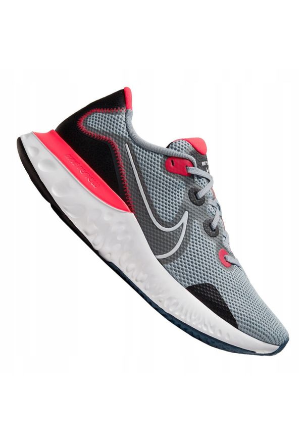 Buty biegowe Nike Renew Run M CK6357-401 czerwone wielokolorowe niebieskie. Okazja: na co dzień. Kolor: wielokolorowy, niebieski, czerwony. Materiał: materiał, guma, tkanina, syntetyk. Szerokość cholewki: normalna. Sezon: jesień. Sport: bieganie