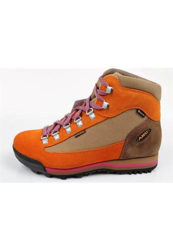 Buty trekkingowe damskie Aku Ultralight. Wysokość cholewki: za kostkę. Zapięcie: sznurówki. Kolor: wielokolorowy, beżowy. Materiał: materiał, skóra. Szerokość cholewki: normalna
