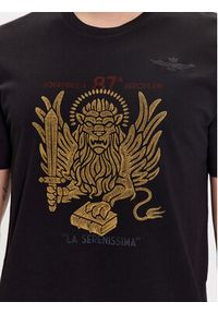 Aeronautica Militare T-Shirt 231TS2126J607 Czarny Regular Fit. Kolor: czarny. Materiał: bawełna