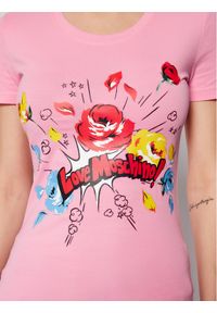 Love Moschino - LOVE MOSCHINO T-Shirt W4H1905E 1951 Różowy Slim Fit. Kolor: różowy #2