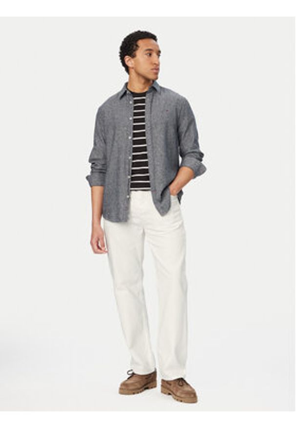 Tommy Jeans Koszula DM0DM22761 Granatowy Regular Fit. Kolor: niebieski. Materiał: bawełna