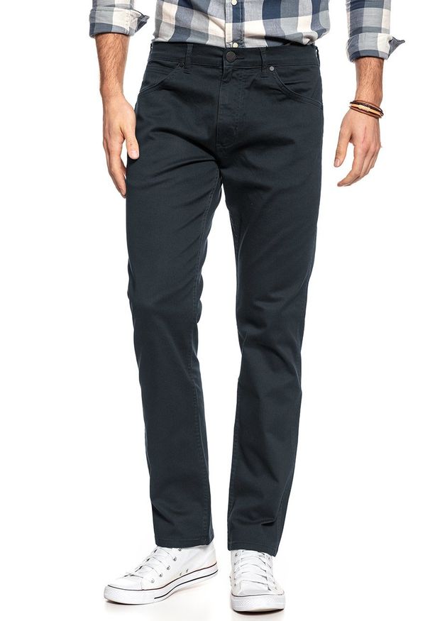 Wrangler - WRANGLER SPODNIE MĘSKIE GREENSBORO NAVY W15Q12114 112126824. Materiał: materiał
