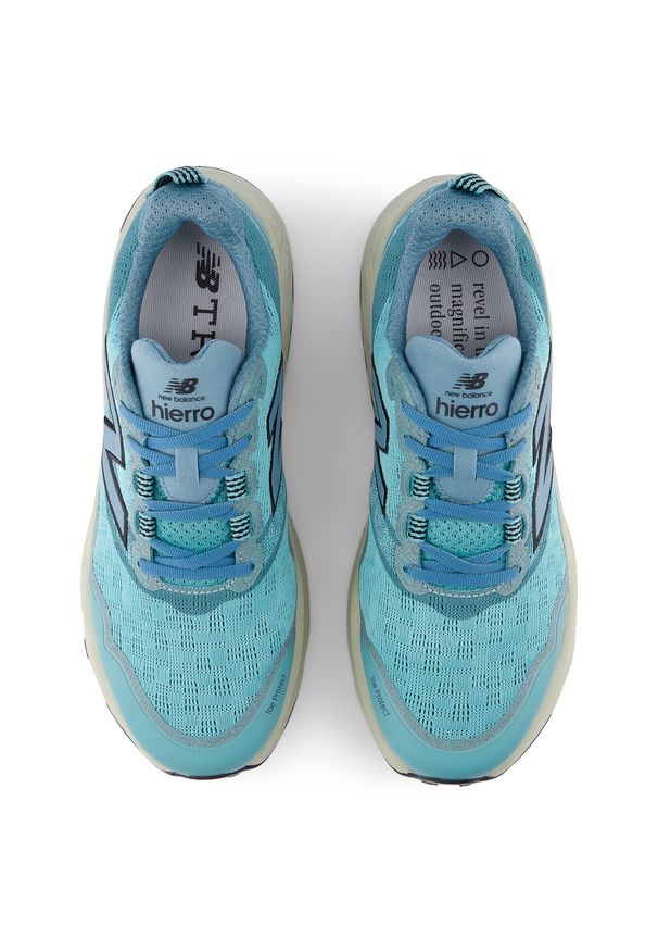 Buty męskie New Balance Fresh Foam X Hierro v9 MHIER314 – niebieskie. Okazja: na co dzień. Kolor: niebieski. Materiał: materiał, tkanina, guma, bawełna, syntetyk. Szerokość cholewki: normalna. Technologia: Gore-Tex. Sezon: lato. Sport: fitness, wspinaczka, bieganie