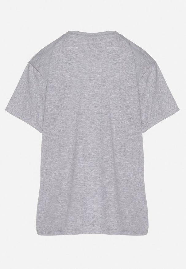 Born2be - Szary T-shirt z Bawełny w Klasycznym Stylu Tulseli. Okazja: na co dzień. Kolor: szary. Materiał: bawełna. Styl: klasyczny