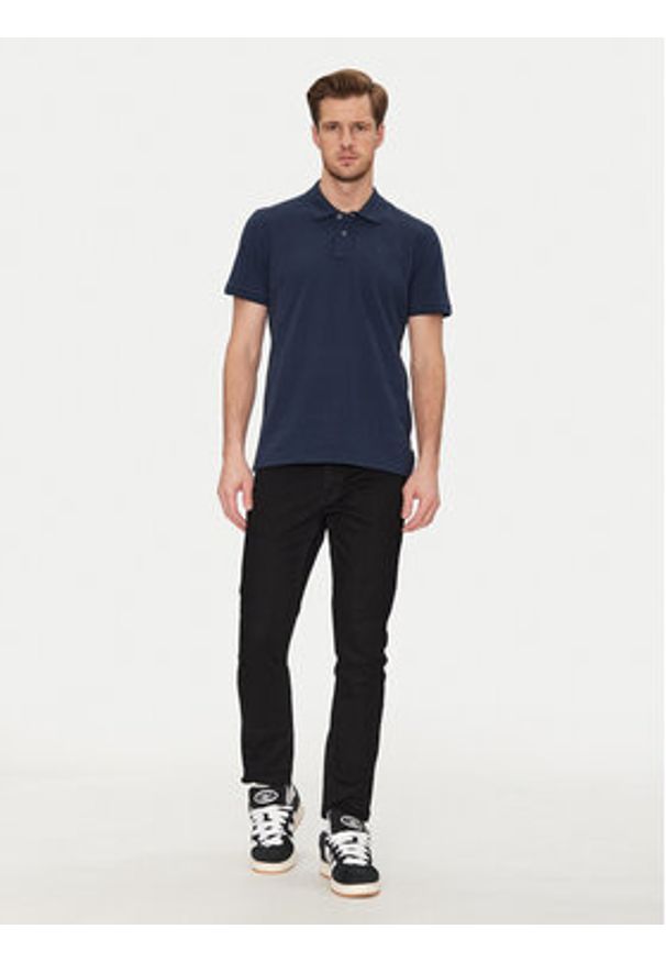 Blend Polo 20717857 Granatowy Regular Fit. Typ kołnierza: polo. Kolor: niebieski. Materiał: bawełna