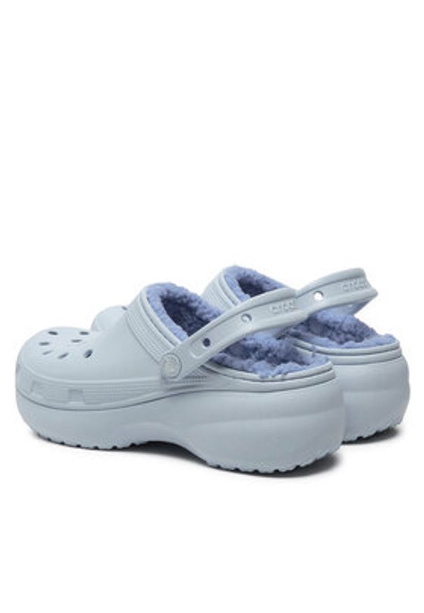 Crocs Klapki Classic Platform Lined Clog W 207938 Błękitny. Kolor: niebieski. Obcas: na platformie