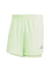 Adidas - Szorty Run It. Kolor: zielony. Materiał: materiał. Sport: bieganie