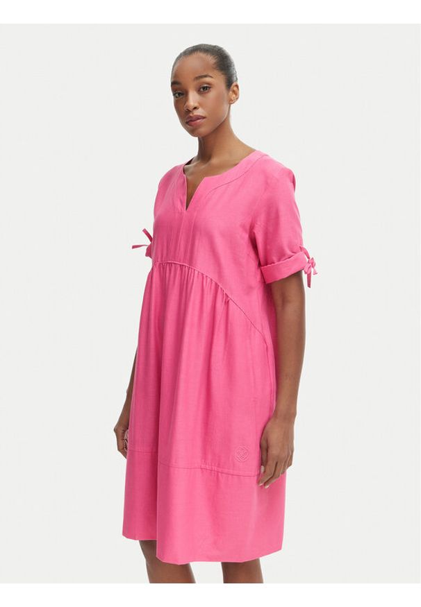 Iconique Sukienka letnia Jade IC26-077 Różowy ciemny Relaxed Fit. Kolor: różowy. Materiał: bawełna. Sezon: lato
